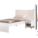 Ver imagem 4 de Cama de Solteiro Ripada MDF e MDP Lady Branco
