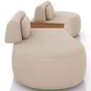 Ver imagem 6 de Sofá 4 Lugares Orgânico para Sala Living com Puff 302cm Vasti M03 Veludo Bege - Lyam Decor