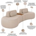 Ver imagem 4 de Sofá 4 Lugares Orgânico para Sala Living com Puff 302cm Vasti M03 Veludo Bege - Lyam Decor