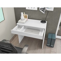 Mesa Para Computador/ Notebook C/ Gaveta Alexa Branco - AJL Móveis - 1