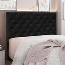 Ver imagem 5 de Cabeceira Casal 1,40m Toledo Suede Preto - Pallazio
