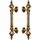 Ver imagem 1 de Puxador Duplo Classic 280mm Ouro Velho Porta Pivotante Correr Passagem Madeira Vidro Colonial Clássi