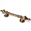 Ver imagem 2 de Puxador Duplo Classic 280mm Ouro Velho Porta Pivotante Correr Passagem Madeira Vidro Colonial Clássi