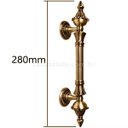 Ver imagem 5 de Puxador Duplo Classic 280mm Ouro Velho Porta Pivotante Correr Passagem Madeira Vidro Colonial Clássi