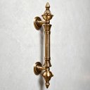 Ver imagem 4 de Puxador Duplo Classic 280mm Ouro Velho Porta Pivotante Correr Passagem Madeira Vidro Colonial Clássi