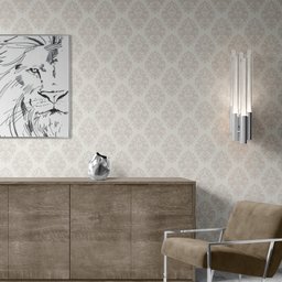 Papel De Parede Arabesco Cinza e Bege Adesivo Vinílico Lavável - 4