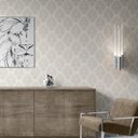 Ver imagem 4 de Papel De Parede Arabesco Cinza e Bege Adesivo Vinílico Lavável