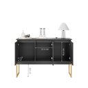 Ver imagem 3 de Buffet Aparador Luxo Roma - Preto Dourado