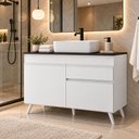Ver imagem 1 de Gabinete Banheiro com 2 Portas e 1 Gaveta 120cm Retrô Multimóveis MP5539 Branco