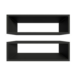 Par de Nichos Retangular P15cm Minimalista Preto Mdf Organizador Cozinha - Rufatto Decorações - 4