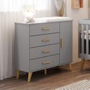 Ver imagem 1 de Cômoda de Bebê Fraldário 1 Porta 4 Gavetas Luma Carolina Baby