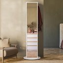 Ver mais imagens de Sapateira Vertical Giratória com Espelho e Prateleiras 186cm 100% MDF Cor:Branco