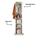 Ver imagem 6 de Sapateira Vertical Giratória com Espelho e Prateleiras 186cm 100% MDF Cor:Branco