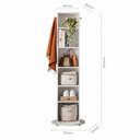 Ver imagem 3 de Sapateira Vertical Giratória com Espelho e Prateleiras 186cm 100% MDF Cor:Branco