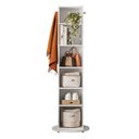 Ver imagem 4 de Sapateira Vertical Giratória com Espelho e Prateleiras 186cm 100% MDF Cor:Branco