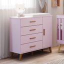 Ver imagem 1 de Cômoda de Bebê Fraldário 1 Porta 4 Gavetas Luma Carolina Baby