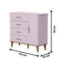 Ver imagem 3 de Cômoda de Bebê Fraldário 1 Porta 4 Gavetas Luma Carolina Baby