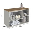 Ver imagem 4 de Balcão Gabinete de Banheiro Suspenso 80cm com 1 Porta e Nichos Barcelona