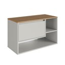 Ver imagem 3 de Balcão Gabinete de Banheiro Suspenso 80cm com 1 Porta e Nichos Barcelona