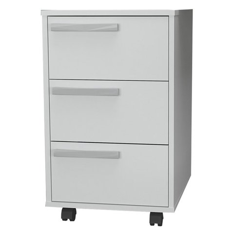 Gaveteiro para Escritorio Gamer 3 Gavetas e 4 Rodizios Branco B26 Novam