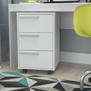 Ver imagem 6 de Gaveteiro para Escritorio Gamer 3 Gavetas e 4 Rodizios Branco B26 Novam