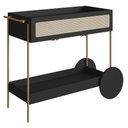 Ver imagem 1 de Carrinho Bar 1 Gaveta Porta Taça Pé Metal Arlo A10 Nero/dourado - Mpozenato