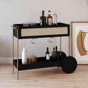 Ver imagem 2 de Carrinho Bar 1 Gaveta Porta Taça Pé Metal Arlo A10 Nero/dourado - Mpozenato