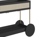 Ver imagem 7 de Carrinho Bar 1 Gaveta Porta Taça Pé Metal Arlo A10 Nero/dourado - Mpozenato