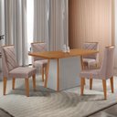 Ver imagem 1 de Mesa de Jantar Diane 120cm Tampo Mdf Laminado com 4 Cadeiras Isadora Moderna Mobília
