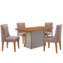 Ver imagem 2 de Mesa de Jantar Diane 120cm Tampo Mdf Laminado com 4 Cadeiras Isadora Moderna Mobília
