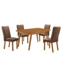 Ver imagem 2 de Mesa de Jantar Copper 120cm Tampo MDF Laminado Canto Copo com 4 Cadeiras Lisa