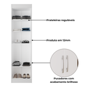 Ver imagem 4 de Guarda-roupa Multiuso Solteiro Compact Branco - Direto Sim