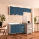 Ver imagem 1 de Cozinha Compacta 250075 3 Peças Amara Branco Azul Politorno Móveis