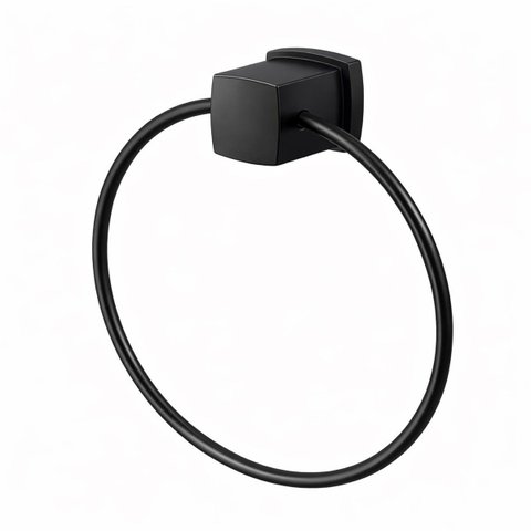 Toalheiro Argola Block 38 Meber Metais Preto/Matte