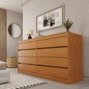 Ver imagem 1 de Cômoda 8 Gavetas Orgânica Luna 100% MDF 158cm Yescasa Marrom/Cinamomo