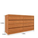 Ver imagem 3 de Cômoda 8 Gavetas Orgânica Luna 100% MDF 158cm Yescasa Marrom/Cinamomo