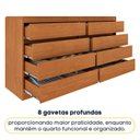 Ver imagem 7 de Cômoda 8 Gavetas Orgânica Luna 100% MDF 158cm Yescasa Marrom/Cinamomo