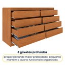 Ver imagem 7 de Cômoda 8 Gavetas Orgânica 100% MDF 158cm Luna Espresso Móveis