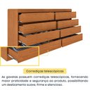 Ver imagem 4 de Cômoda 8 Gavetas Orgânica Luna 100% MDF 158cm Yescasa Marrom/Cinamomo