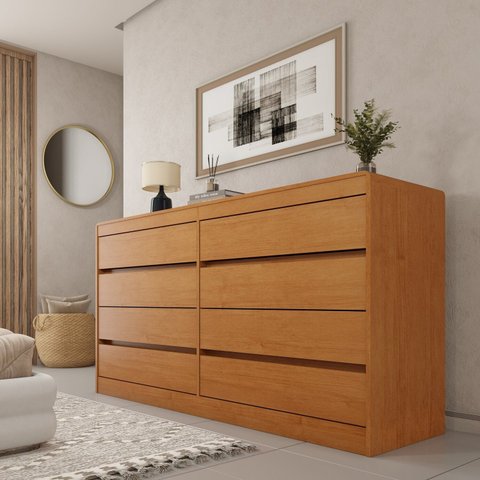 Cômoda 8 Gavetas Orgânica 100% MDF 158cm Luna Espresso Móveis