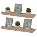 Ver imagem 2 de Kit 2 Prateleiras Porta Quadros 100 X 10cm Carvalho Suporte Invisível