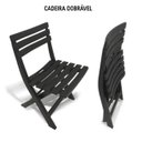 Ver imagem 3 de Mesa de Plástico Quadrada 70cm Preta + 2 Cadeiras Dobráveis