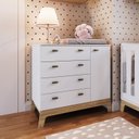 Ver imagem 1 de Cômoda Infantil 4 Gavetas e 1 Porta Linha Favo de Mel 