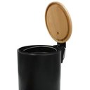 Ver imagem 4 de Lixeira com Tampa em Bambu e Balde Removível 3 L Preto