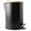 Ver imagem 2 de Lixeira com Tampa em Bambu e Balde Removível 3 L Preto