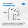 Barra de Apoio Fixa Piso/parede em Aço Inox Lado Esquerdo - 2