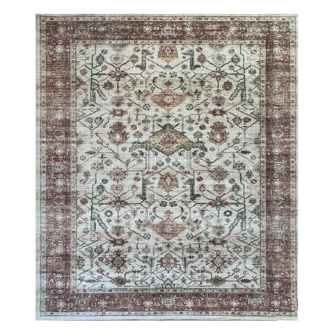 Tapete Sala 240x350cm Classico Oriental Zigler Bege Vermelho