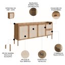 Ver imagem 3 de Balcão Aparador Buffet 3 Portas 180cm Arlo A10 Hanover - Mpozenato