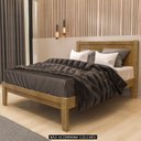 Ver imagem 2 de Cama Casal Queen Colchão 160cm Pé Madeira Maciça Solvi Freijó F07 - Mpozenato