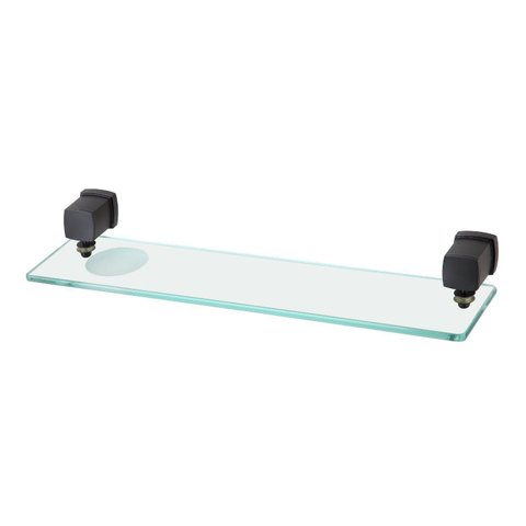 Porta Shampoo Vidro com Saboneteira Block Preto/Matte Meber Metais